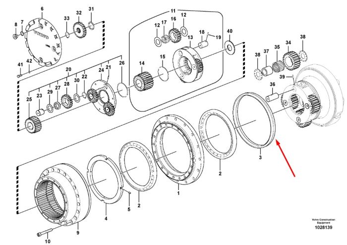 SA7117-38240 Плаваюче ущільнення (дуокон) редуктора ходу Volvo EC290, EC360, EC330 14522998