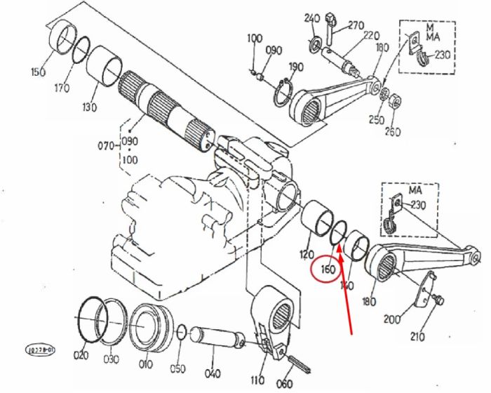 Kubota 04816-50450 Гумове кільце валу підйому навішування для M4900, M4950