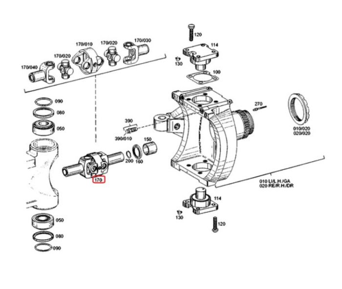ZF 0501.206.521 Піввісь у зборі для мостів APL-B 745, APL-B 755