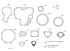 Kubota 07916-28698 Нижній комплект прокладок для D722, 3D66 трактор B7300HSD