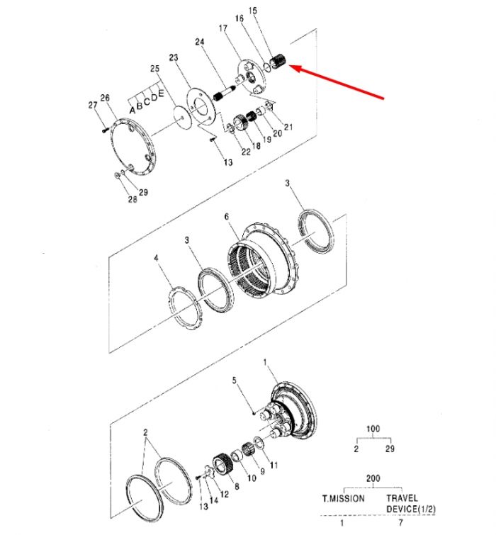 0796003 Проміжна зірочка HITACHI ZAXIS160 LC