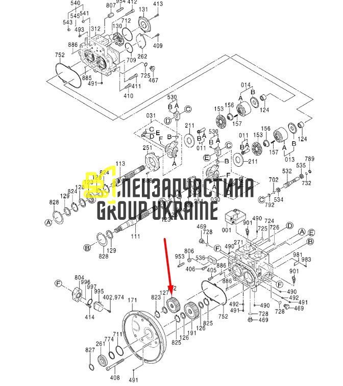 Шестерня K5V200DPH 0820419 Handok