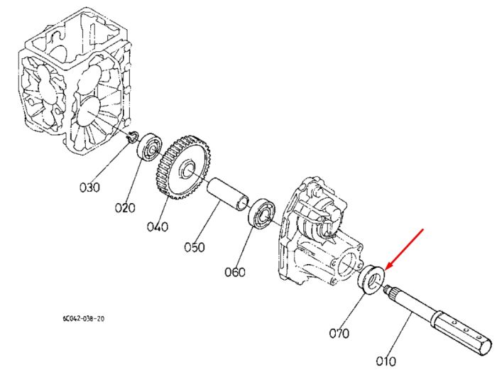 Kubota 09500-00014 Сальник задньої півосі для B7000