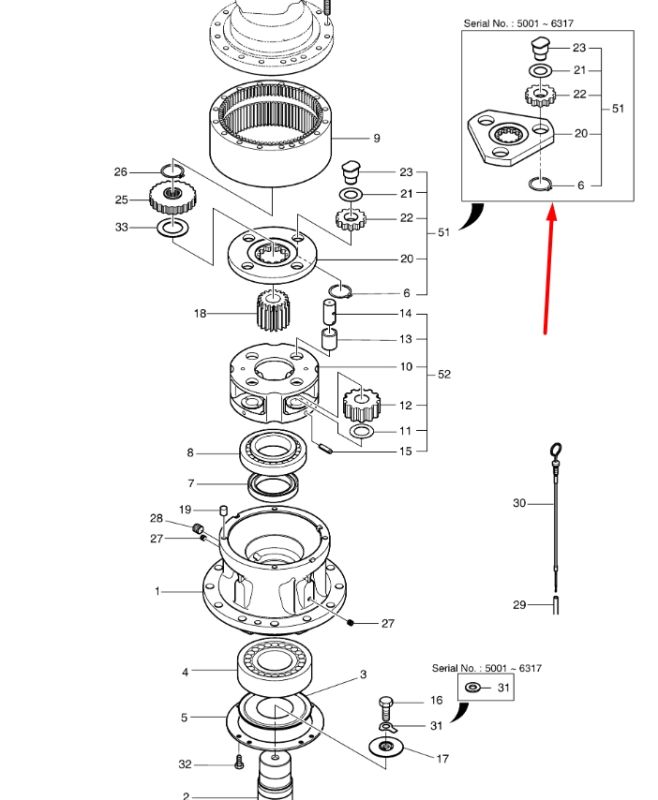 100502-00022 Водило редуктора у зборі DOOSAN DX225LC; DX230LC
