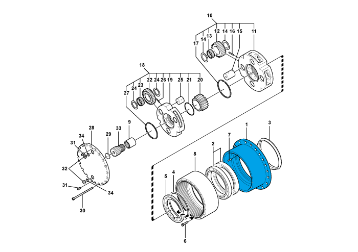 14522475 Корпус бортового редуктора VOLVO EC210