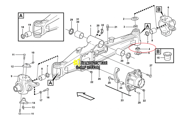 45161 Втулка нижня шворня Carraro (карраро) 045161, 123726, 45161, 115714 Підшипник