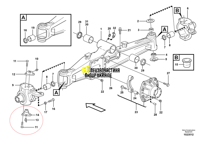 128881 Шкворень поворотного кулака нижній Carraro (карраро)