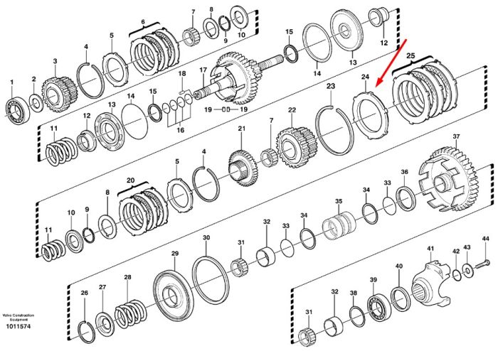 CA0149302 (149302, C77AH84, 87705492, F03/31882) Пакет фрикціонів КПП (6 фрикц. + 6 метал.) Komatsu