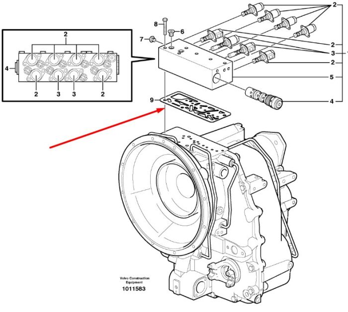 CA0149283 (6195015M1, 149283, 11713004) Прокладка блоку клапанів Komatsu