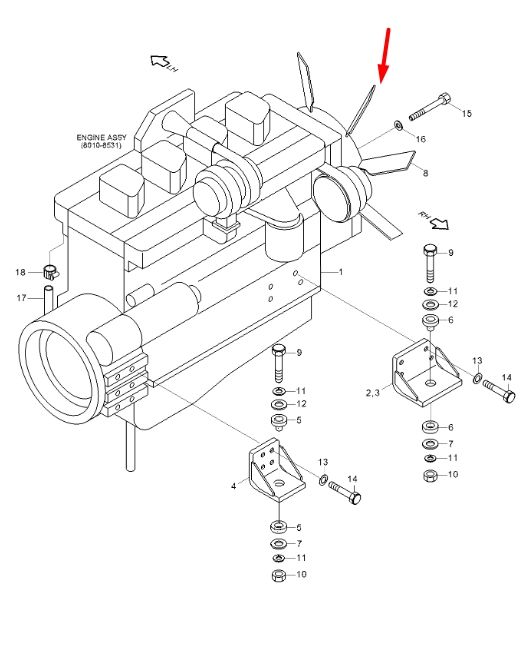 Hyundai 11E9-040200 Крильчатка для R160LC-7, R170W-7