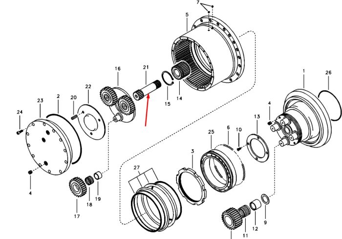 14505062 Вал головної передачі VOLVO EC55