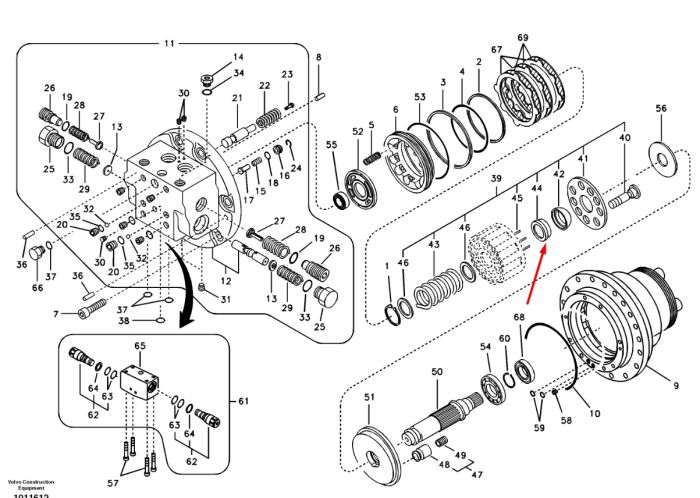 14526586 Роликовий підшипник для двигуна ходу VOLVO ECR88