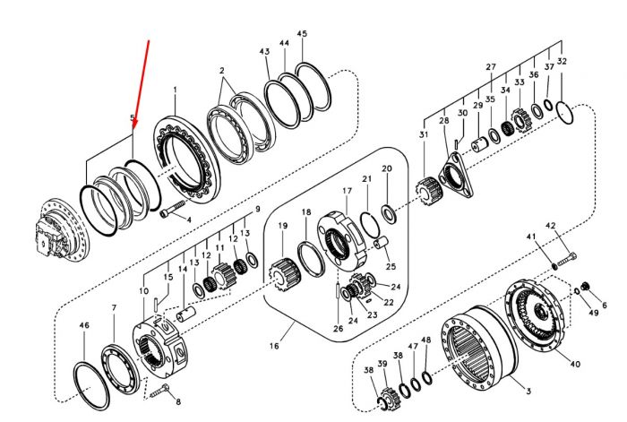 Сальник бортового редуктора 5M1177 Caterpillar 318C, 319C даукон, ущільнення