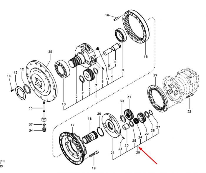 14550896 2 планетарна передача Volvo EC240BLC