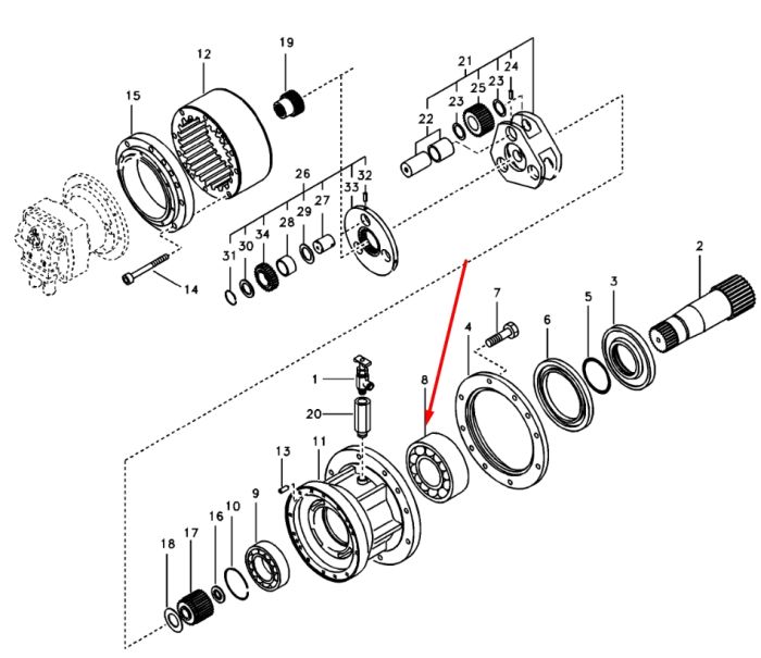 SA7118-00040 Підшипник редуктора повороту VOLVO EC210B/460B