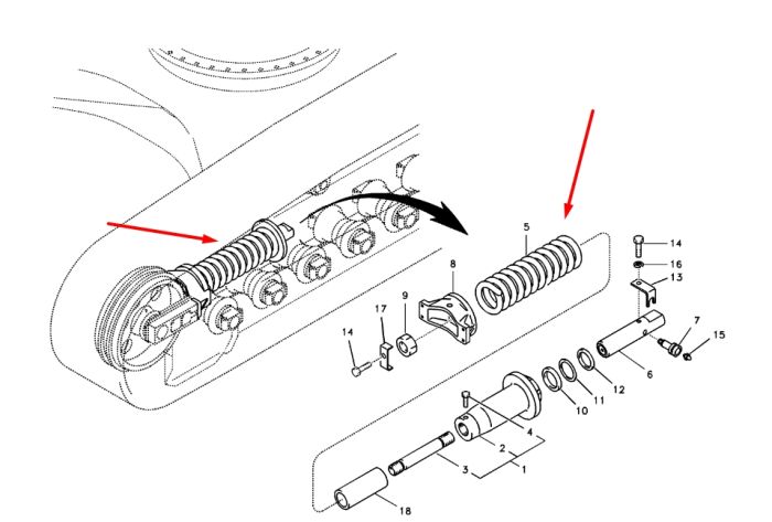 Volvo 14532390 Пружина натяжителя EC210, 240