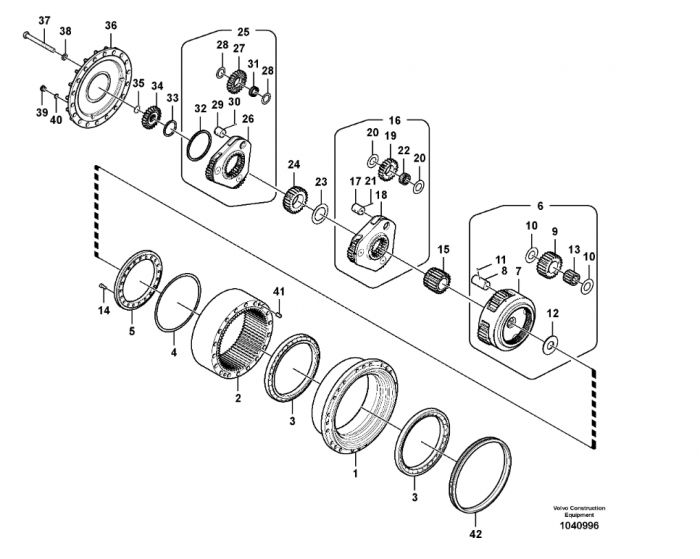 14566401 Бортовий редуктор у зборі Volvo EC290C, EC330C, EC360C, EC360B, EC350D