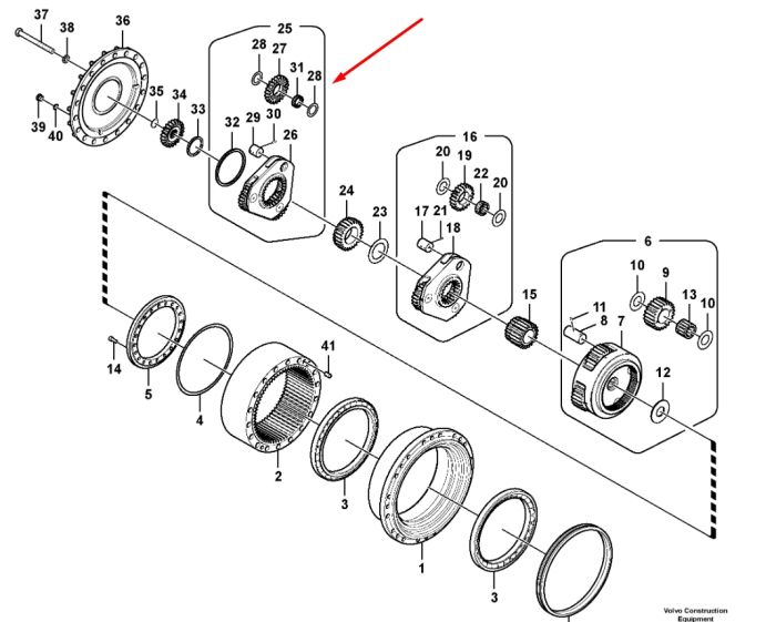 14566425 Перша планетарна передача VOLVO EC360B LC