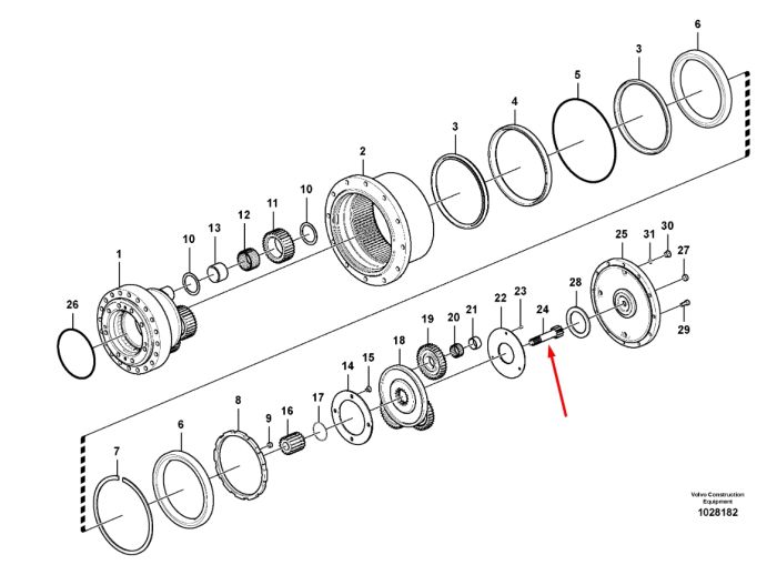 14573780 Вал головної передачі VOLVO EC140B