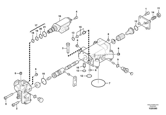 Volvo VOE14596499 Регулятор гідравлічного насоса Kawasaki K5V160DT-1E05, Handok