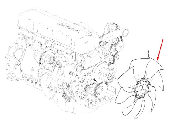 Volvo 14607676 Крильчатка для двигуна D13F екскаватора EC480D