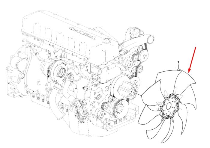 Volvo 14607676 Крильчатка для двигуна D13F екскаватора EC480D
