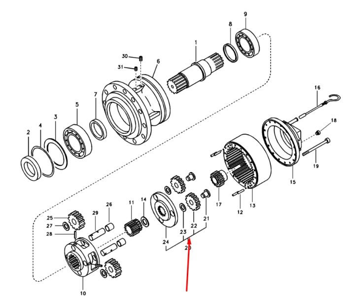 14613361 1-а планетарна передача в зборі з шестернями VOLVO EC360