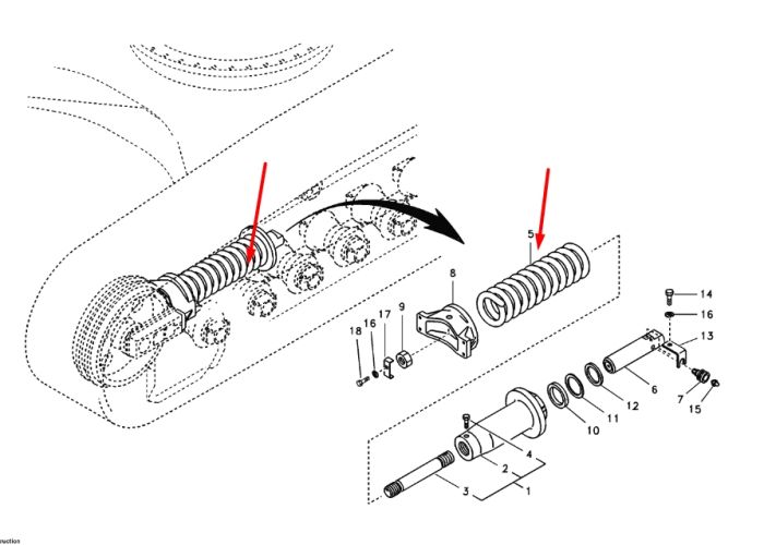 Volvo 14669589 Натягувач гусениці для EC330, EC360