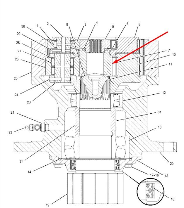 148-4632 Сонячна шестерня другого ступеня поворотного редуктора CAT 320D/323D