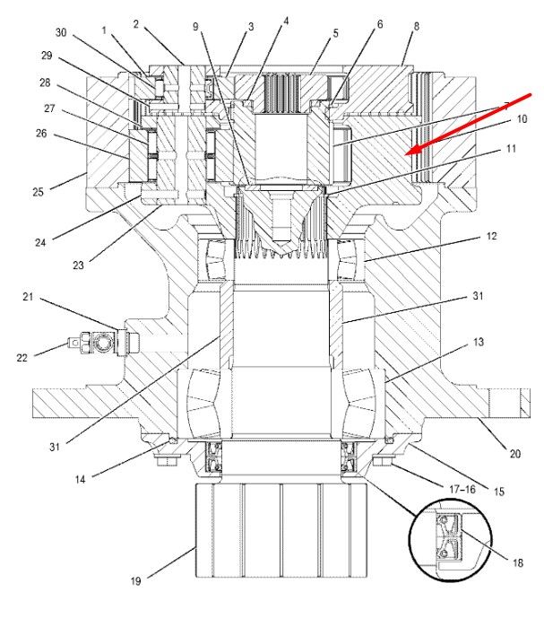 148-4637 Друга планетарна передача поворотного редуктора CAT 320D/323D