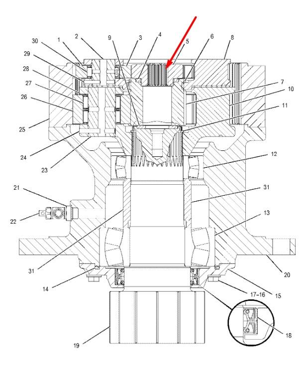 148-4732 Сонячна шестерня першого ступеня поворотного редуктора CAT 320D/323D