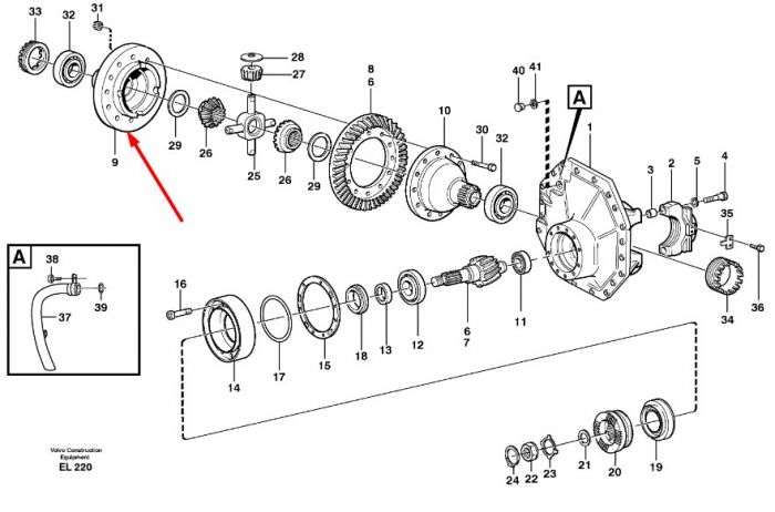 15155278 Корпус диференціалу Volvo L150, L180