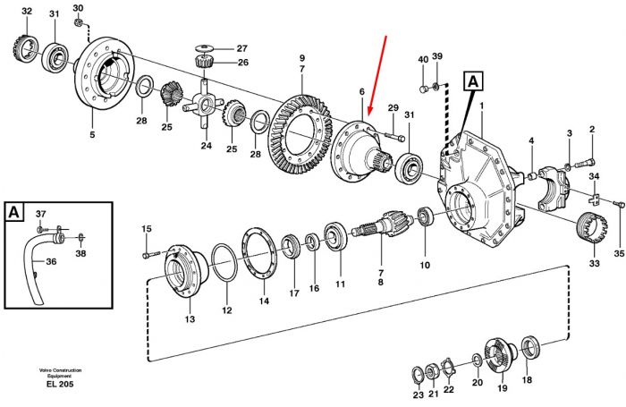 15156306 Корпус диференціалу Volvo L150, L180