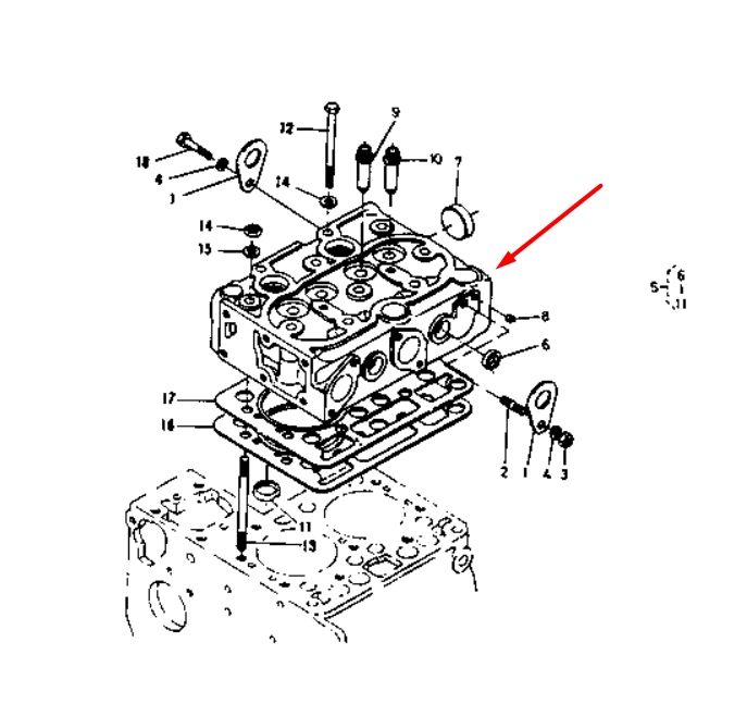 Kubota 15261-03043 Головка блоку циліндрів ГБЦ Z500 Без клапанів