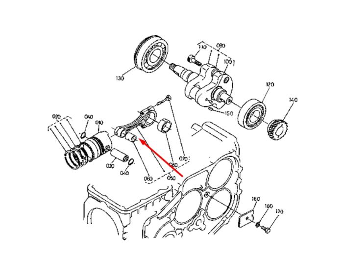 Kubota 15261-21980 Втулка шатуна для D750, D722