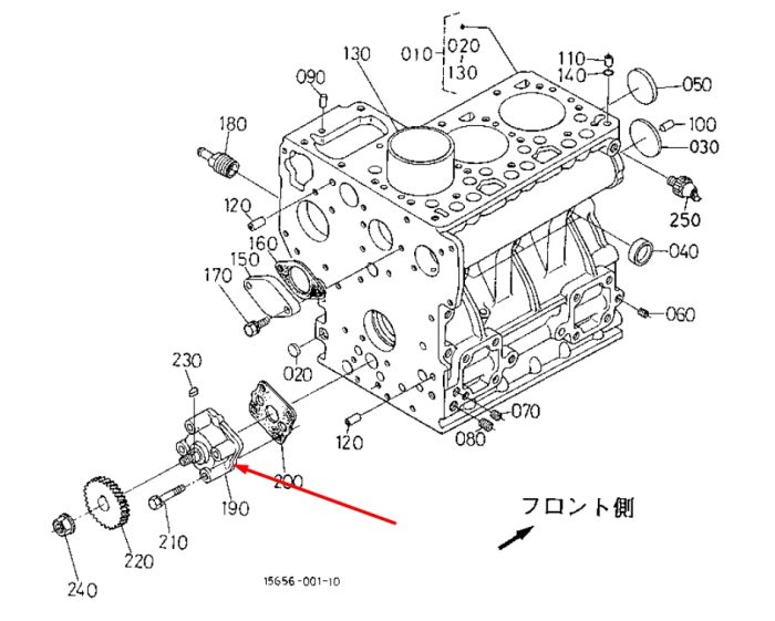 Kubota 15261-35010 Масляний насос для D750, D850