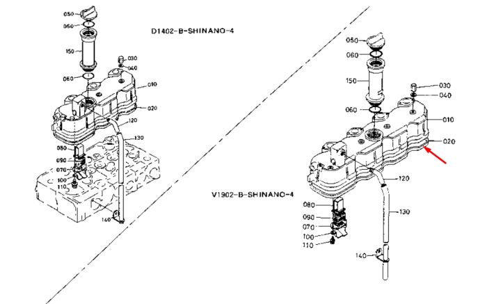 Kubota 15471-14520 Прокладка кришки клапанів для V1512, V1502