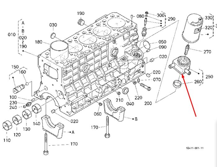Kubota 15484-37014 Теплообмінник для V3800