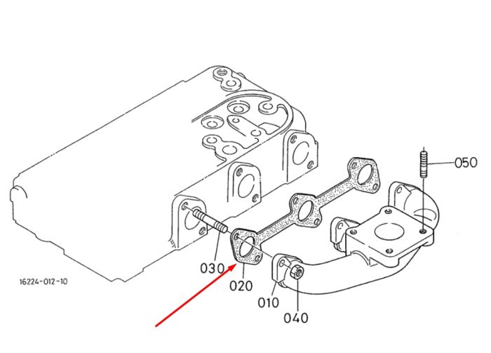 Kubota 16261-12350 Прокладка вихлопного колектора для D1105, D1005