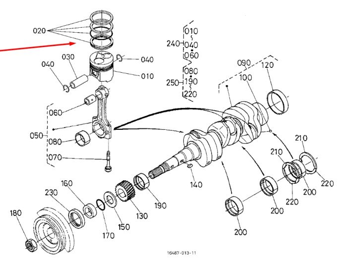 Kubota 16467-21050 Кільця поршневі для D1503, V2003
