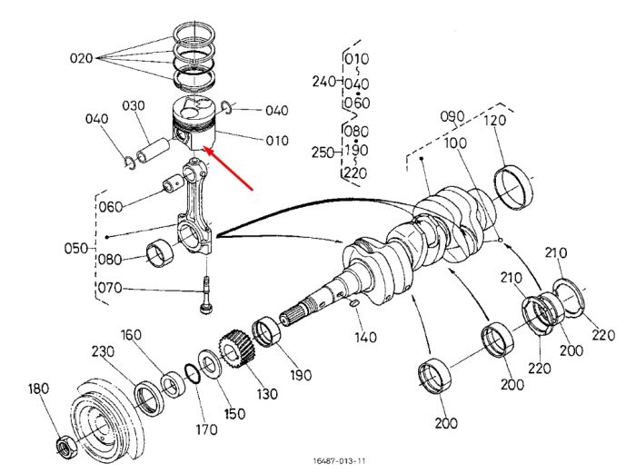 Kubota 16467-21910 Поршень +0.50мм для D1503 V2003 83.5мм