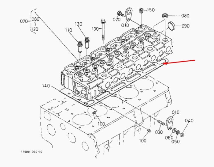 Kubota 16484-03310 Прокладка ГБЦ для F2803