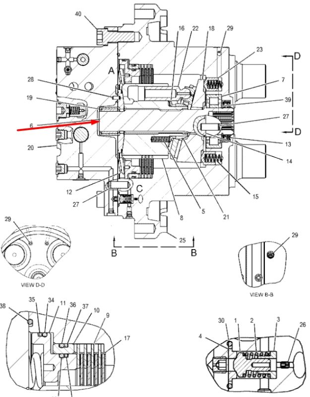 Центральний вал 165-5803 для Caterpillar 314E