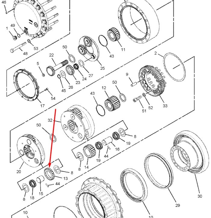 169-5592 Сателіт бортового редуктора Caterpillar 320, 322, 323, 324, 325, 326, 329