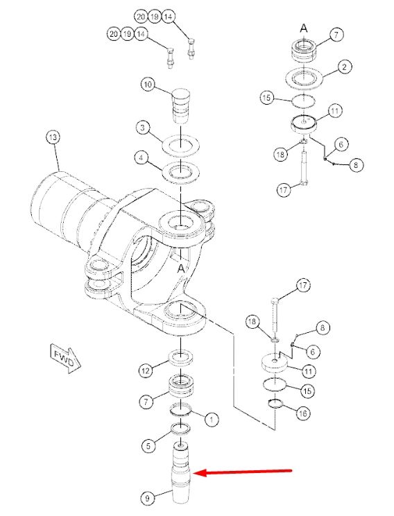 Caterpillar 171-6063 Палець для 725, 725C, 730, 730C