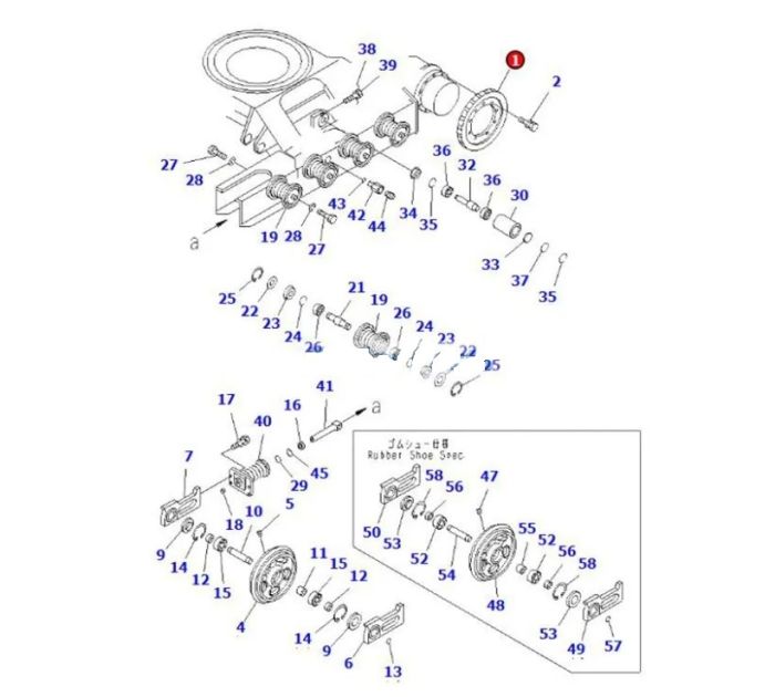 Yanmar 172141-29110 Провідне колесо (привідна зірочка) для VIO30-3, B3-1