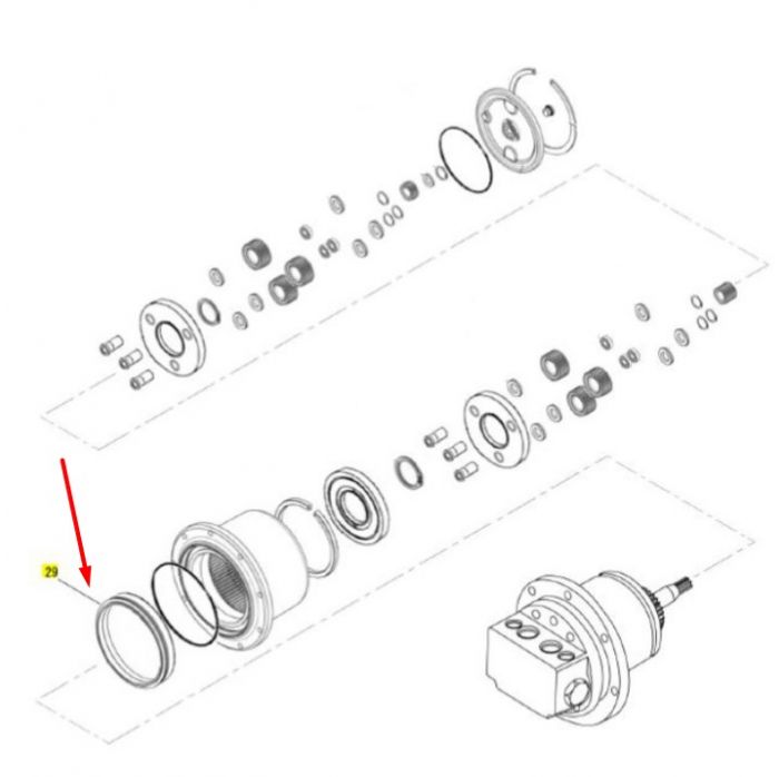 Сальник бортового редуктора 172A59-73320 Yanmar SV15, SV17, SV17E даукон, ущільнення