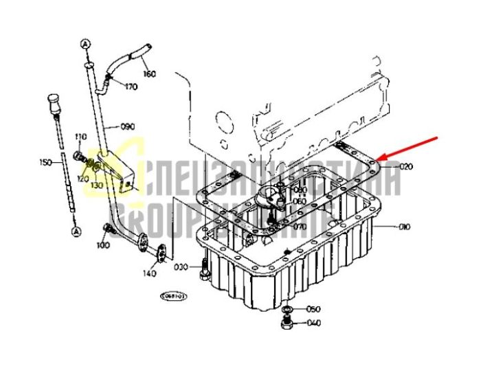 Kubota 17326-01620 Прокладка піддону для D1005/D1302