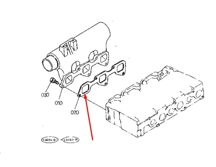 Kubota 17331-11820 Прокладка впускного колектора для L2250, L2600