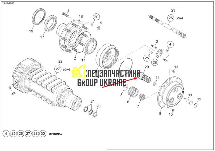 10044666 Вал-шестерня Liebherr